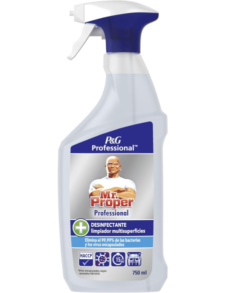 LIMPIADOR DESINFECTANTE MULTISUPERFICIES 2D  MR PROPER 750 ML