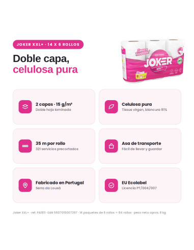 PAPEL WC DOMÉSTICO JOKER 40 2 CAPAS...