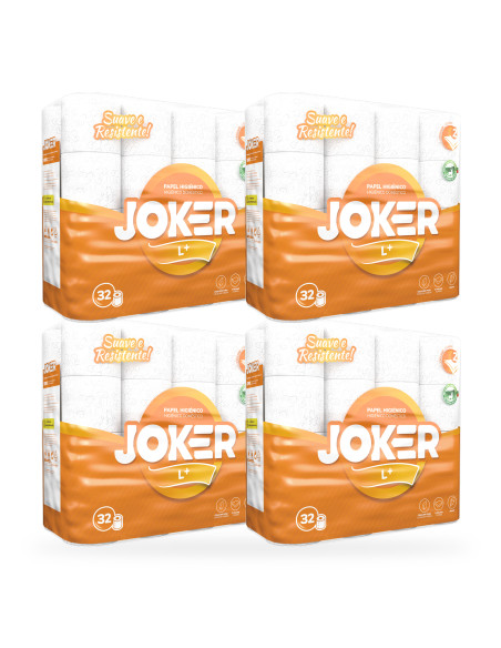 PAPEL WC DOMÉSTICO JOKER 20 2 CAPAS CELULOSA GOFRAFA 128 ROLLOS