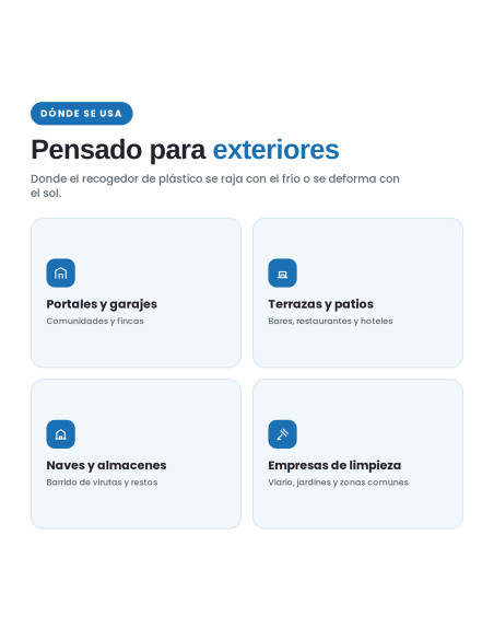 RECOGEDOR METAL GALVANIZADO CON PALO