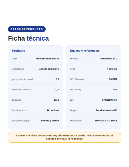 ABRILLANTADOR LAVAVAJILLAS AUTOMÁTICO SUMA RINSE A5 20L