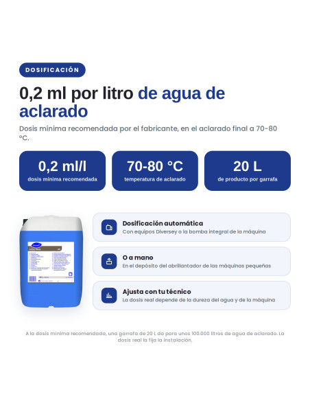 ABRILLANTADOR LAVAVAJILLAS AUTOMÁTICO SUMA RINSE A5 20L