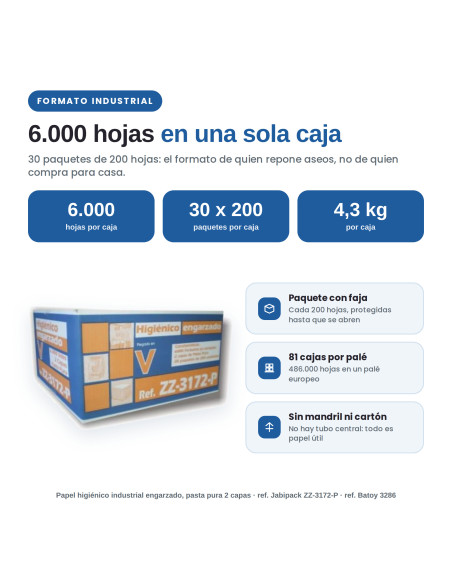 PAPEL WC ENGARZADO 2C PASTA PURA 30X200 UNIDADES