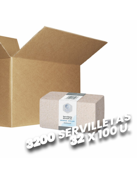 SERVILLETA AIRSOFT 20X20 2C NATURAL BLANCOPLATA(3200)