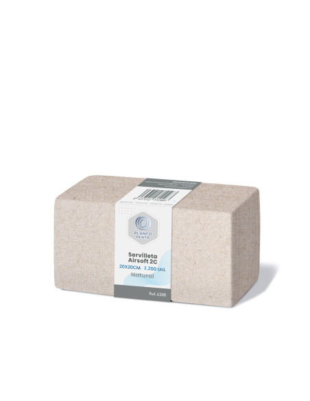 SERVILLETA AIRSOFT 20X20 2C NATURAL BLANCOPLATA(3200)
