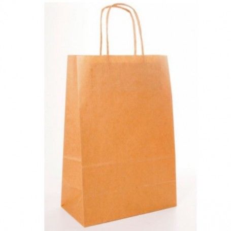 BOLSAS PAPEL KRAFT CON ASAS 32+16X31CM 250 UNIDADES