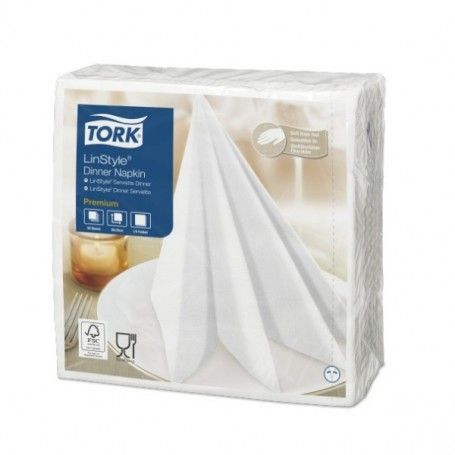 SERVILLETA TORK PREMIUM LINSTYLE BLANCA 39X39 600 UNIDADES