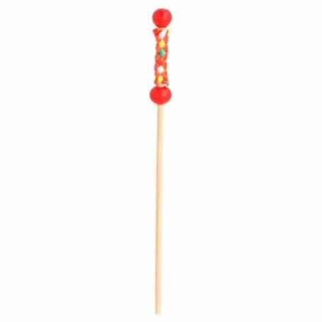 PICKS PERLA BAMBÚ ROJO 12CM 100 UNIDADES