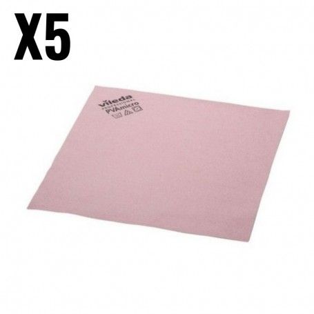 BAYETA MICROFIBRA PVA VILEDA  ROJA 5 UNIDADES