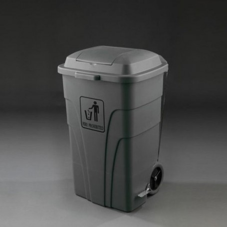 CONTENEDOR 120L APERTURA RDAS/PEDAL GRIS AF