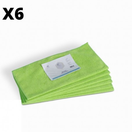 BAYETA MICROFIBRA VERDE MULTISUPERFICIES 40X30CM BLANCOPLATA 6 UNIDADES