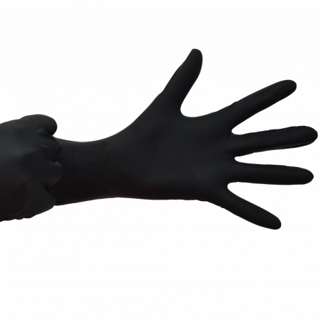 GUANTES NITRILO SIN POLVO NEGRO SANYC TALLA GRANDE 100 UNIDADES
