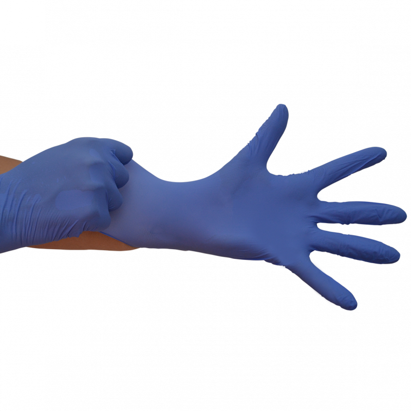 GUANTE NITRILO AZUL SIN POLVO SANYC...