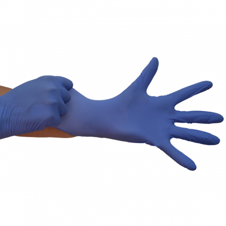 GUANTE NITRILO AZUL SIN POLVO SANYC SENSITIVE SIN POLVO TALLA EXTRA PEQUEÑA 100 UNIDADES