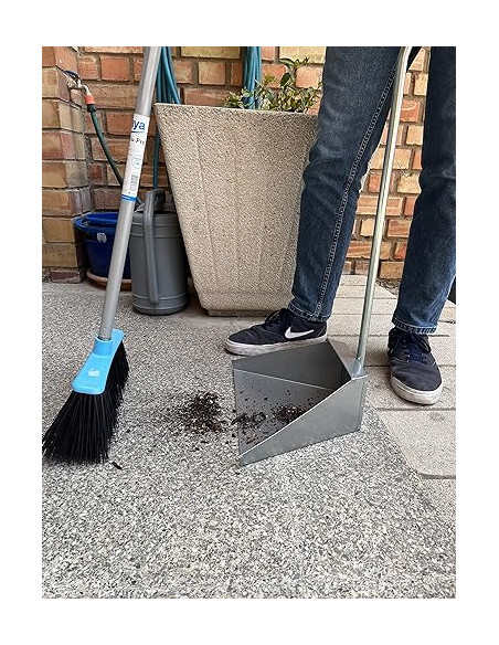 RECOGEDOR METAL GALVANIZADO CON PALO