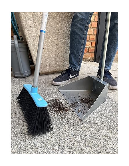 RECOGEDOR METAL GALVANIZADO CON PALO