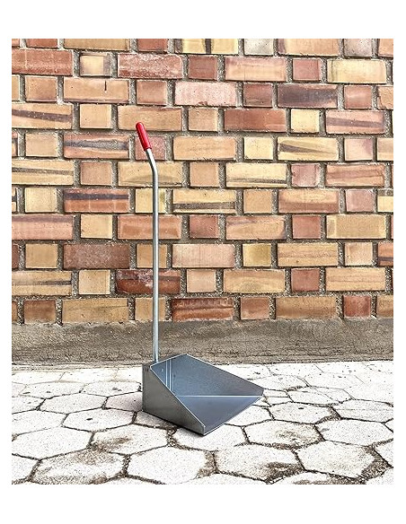 RECOGEDOR METAL GALVANIZADO CON PALO