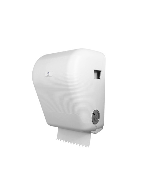 DISPENSADOR BOBINA AUTOCORTE CAUTIVO BLANCOPLATA