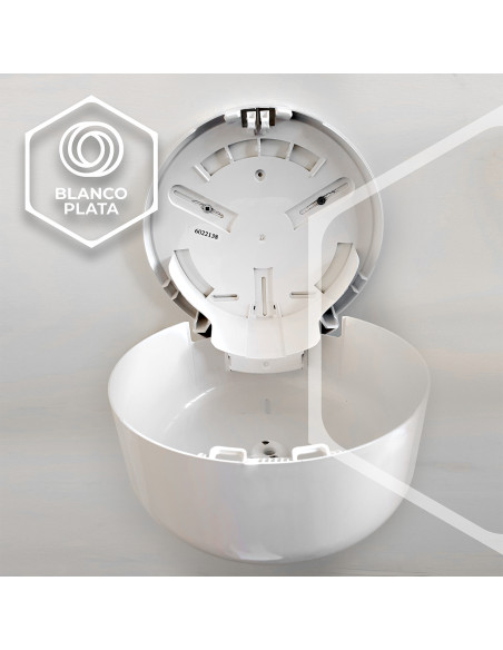 DISPENSADOR PAPEL WC EXTRACCIÓN CENTRAL BLANCOPLATA