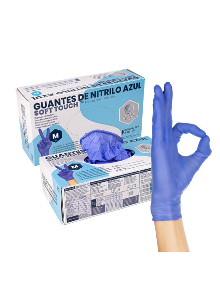 GUANTE NITRILO SANYC SENSITIVE AZUL  S/P T/M(100u)