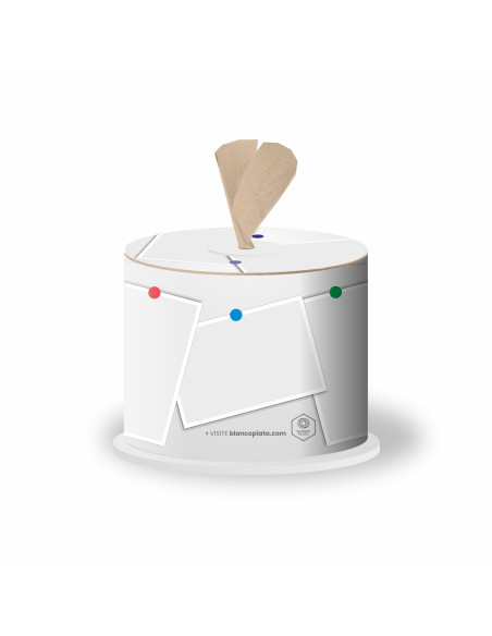 Servilletero de mesa SoftNap Blancoplata Personalizable + 460 serviletas blancas