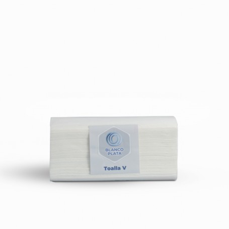 TOALLA V INTERFOLIADA 2 CAPAS PASTA PURA BLANCOPLATA 3000 UNIDADES
