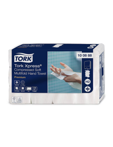 TOALLA ENTREDOBLADA H2 TORK COMPACTA...
