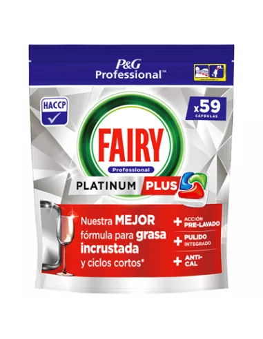 PASTILLAS LAVAVAJILLAS FAIRY PLATINUM PROFESIONAL 59 UNIDADES