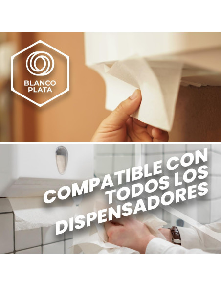 TOALLA V INTERFOLIADA 2 CAPAS PASTA PURA BLANCOPLATA 3000 UNIDADES