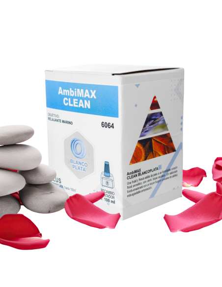RECAMBIO AMBIMAX FRAGANCIA CLEAN PLUS 100ML 30 DÍAS DE DURACIÓN. FRESCOR MARINO Y RELAJANTE