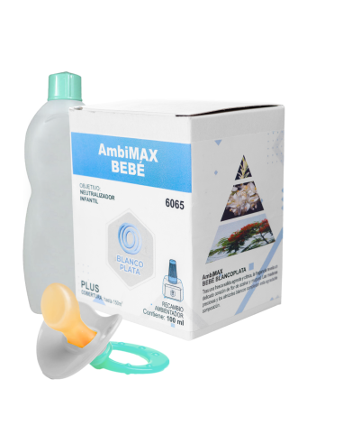 RECAMBIO AMBIMAX FRAGANCIA BEBE PLUS 100ML 30 DÍAS DE DURACIÓN. INFANTIL, ELIMINA LOS MALOS OLORES.