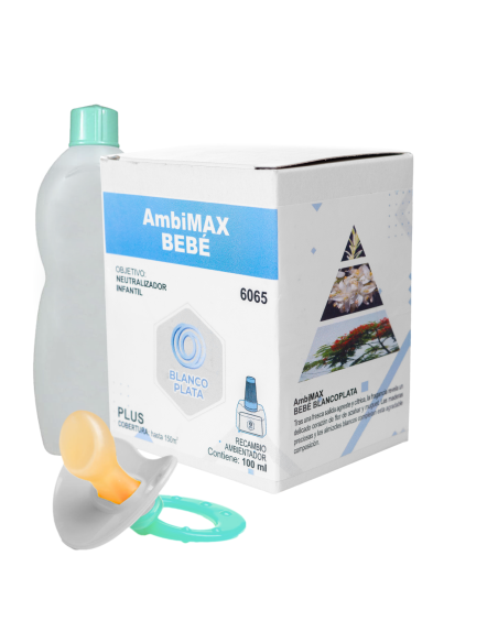 RECAMBIO AMBIMAX FRAGANCIA BEBE PLUS 100ML 30 DÍAS DE DURACIÓN. INFANTIL, ELIMINA LOS MALOS OLORES.