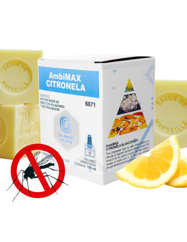 RECAMBIO AMBIMAX FRAGANCIA CITRONELLA EXTREM 100ML 30 DÍAS DE DURACIÓN. ANTI-MOSQUITOS E INSECTOS VOLADORES