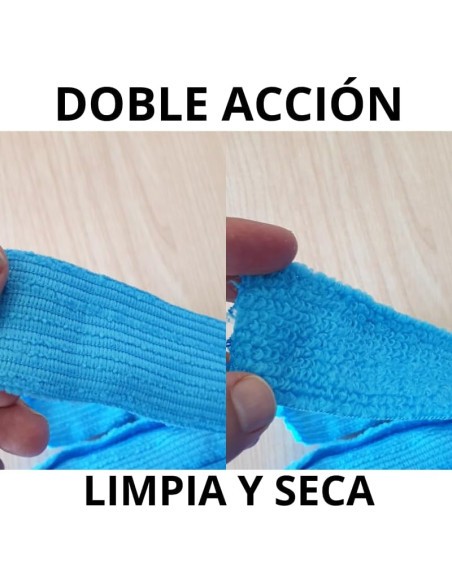 FREGONA MICROFIBRA. AZUL 150GR BLANCOPLATA 3 UNIDADES