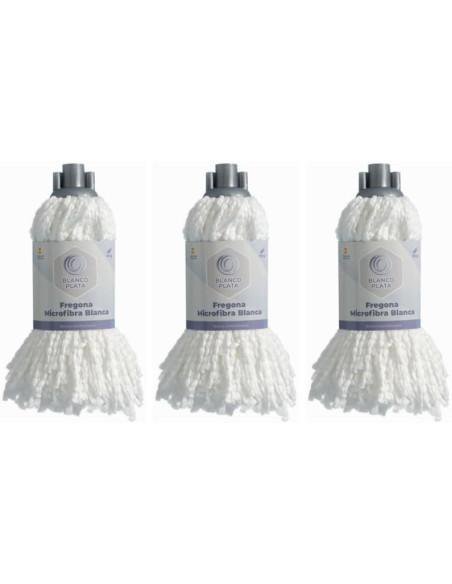 FREGONA MICROFIBRA 100% MINITRENZAS PACK 3 UNIDADES
