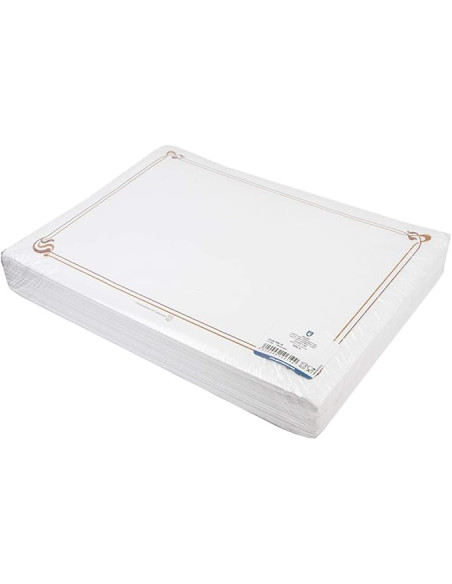 MANTEL 31x43 BLANCO ORLA MARRON OCRE48gr(500u)