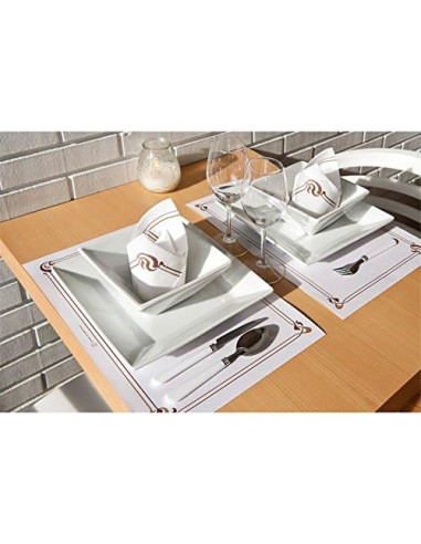 MANTEL 31x43 BLANCO ORLA MARRON...