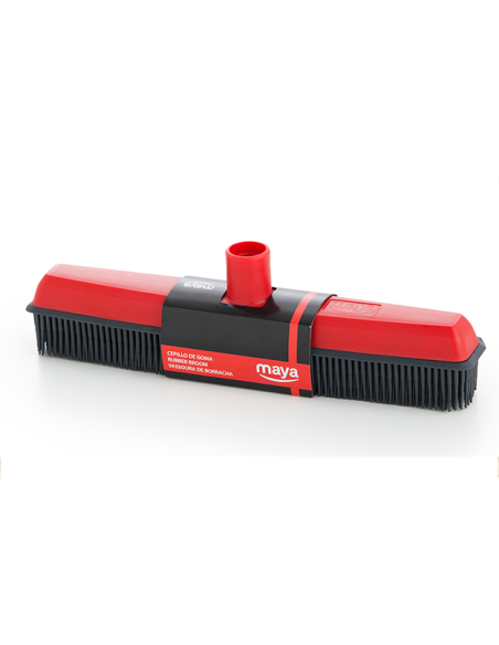 ESCOBA DE GOMA NEGRO/ROJO 32x10x4cm