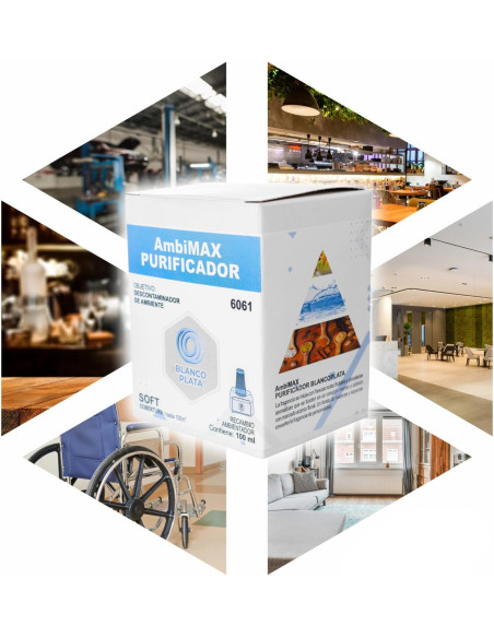 RECAMBIO AMBIMAX PURIFICADOR SOFT 100ML 30 DÍAS DURACIÓN. DESCONTAMINA EL AMBIENTE