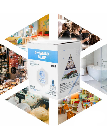 RECAMBIO AMBIMAX FRAGANCIA BEBE PLUS 100ML 30 DÍAS DE DURACIÓN. INFANTIL, ELIMINA LOS MALOS OLORES.