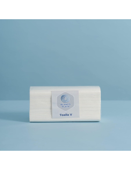 TOALLA V INTERFOLIADA 2 CAPAS PASTA PURA BLANCOPLATA 4000 UNIDADES