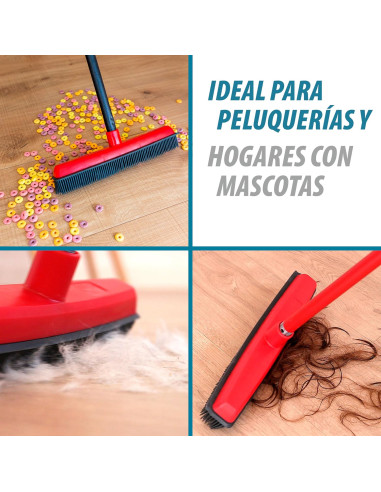 ESCOBA DE GOMA NEGRO/ROJO 32x10x4cm