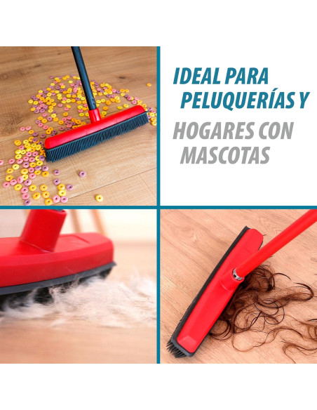 ESCOBA DE GOMA NEGRO/ROJO 32x10x4cm