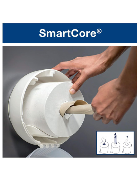 DISPENSADOR TORK PAPEL WC SMART ONE MINI DOBLE T9 BLANCO