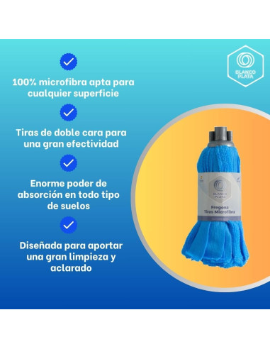 FREGONA TIRAS MICROFIBRA AZUL DOBLE...