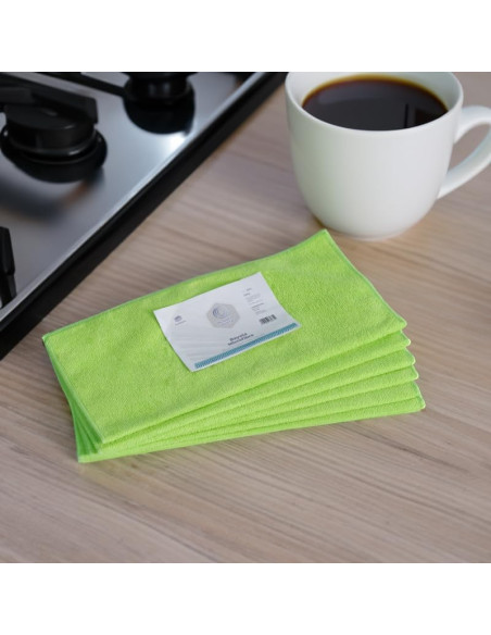 BAYETA MICROFIBRA VERDE MULTISUPERFICIES 40X30CM BLANCOPLATA 6 UNIDADES