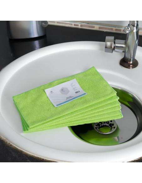 BAYETA MICROFIBRA VERDE MULTISUPERFICIES 40X30CM BLANCOPLATA 6 UNIDADES