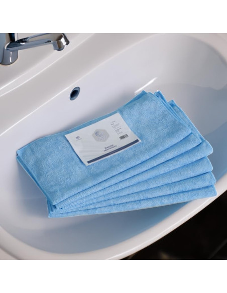 BAYETA MICROFIBRA AZUL MULTISUPERFICIES 40X30CM BLANCOPLATA 6 UNIDADES