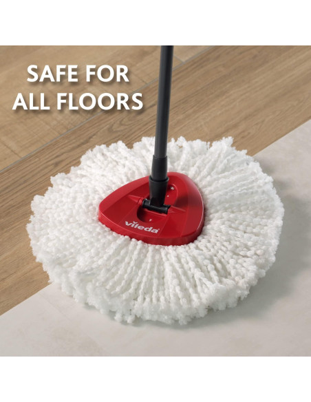 Vileda 160504 EasyWring and Clean Turbo Classic, Cabezal de Recambio de fregona de Microfibra, Blanco, 2 Unidades