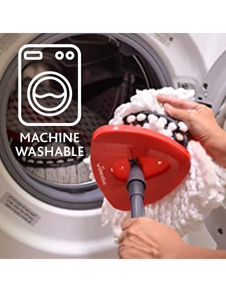 Vileda 160504 EasyWring and Clean Turbo Classic, Cabezal de Recambio de fregona de Microfibra, Blanco, 2 Unidades